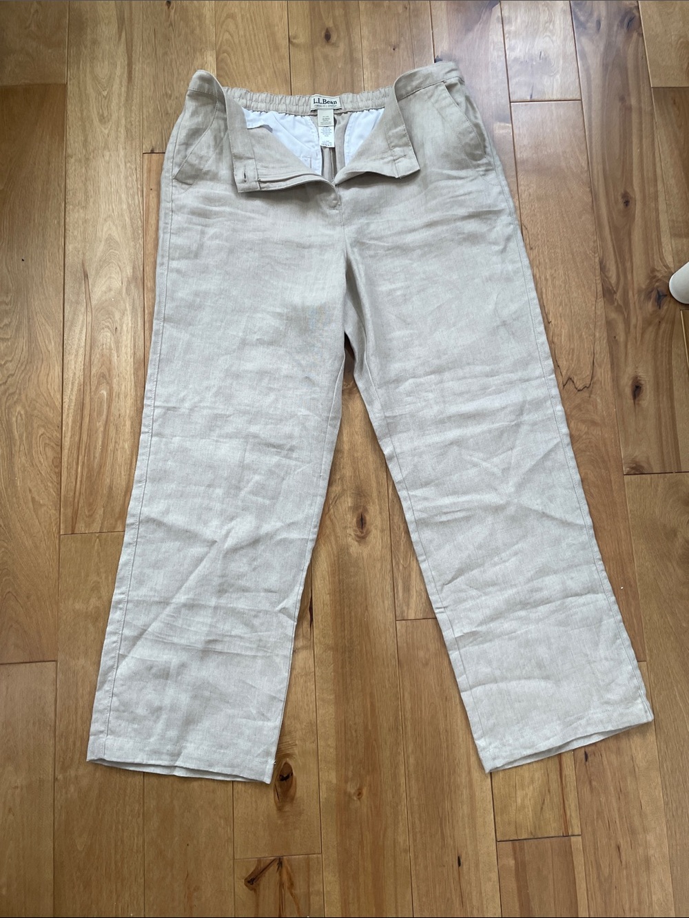 L.L. Bean Women's Linen Blend Wide-Leg Pants — Light Beige